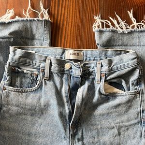 AGOLDE relaxed fit raw hem jeans